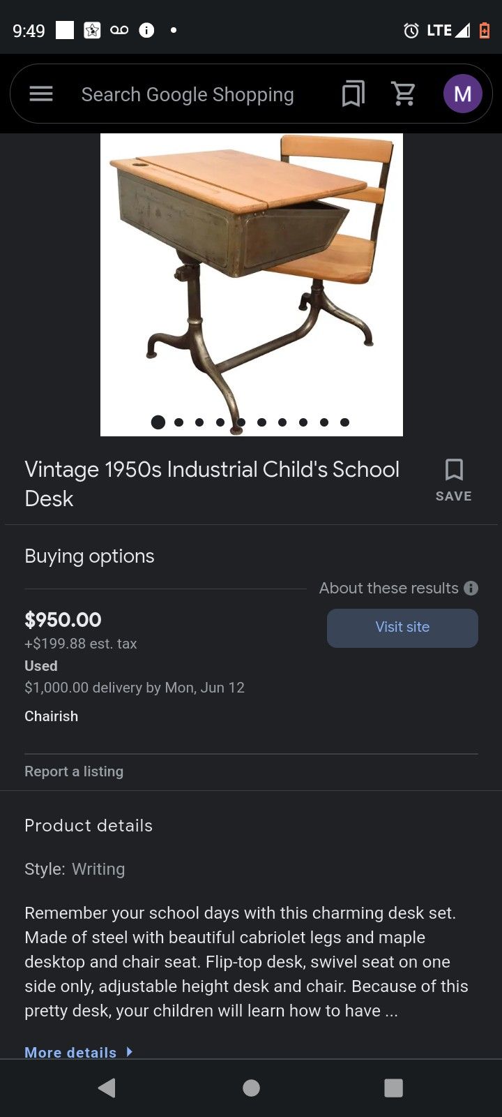 1950 Antique Desk
