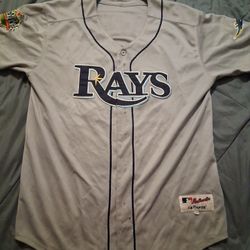 Scott Kazmir Stitched Authentic 2008 World Series Tampa Bay Rays On Field Baseball ⚾️ Jersey  Size 52