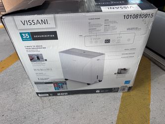 Up for sale is a Vissani 35-Pint Portable Dehumidifier (Model 1010810915) in White.