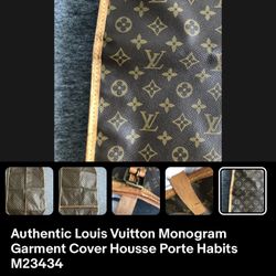 Authentic Louis Vuitton Monogram Garment Cover Housse Porte Habits M23434