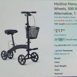 Manual Seated Mobility Knee Scooter Walker