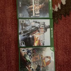 Xbox One Games (Battlefield 1, Battlefield 4, Hot wheels Unleashed 2)