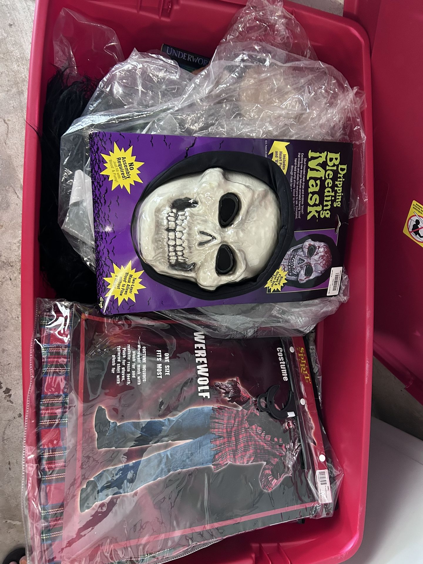 Large Tote Full Of Halloween Masks/Costumes