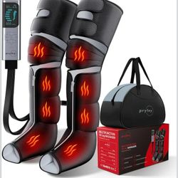 Leg Massager with Heat and Compression, Foot Massager for Circulation and Pain Relief, 3 Timers, 12 Intensity, 6 Modes,3 Heating with Knee Massager,Mo
