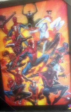 Spider verse 32 ×24 3D framed poster