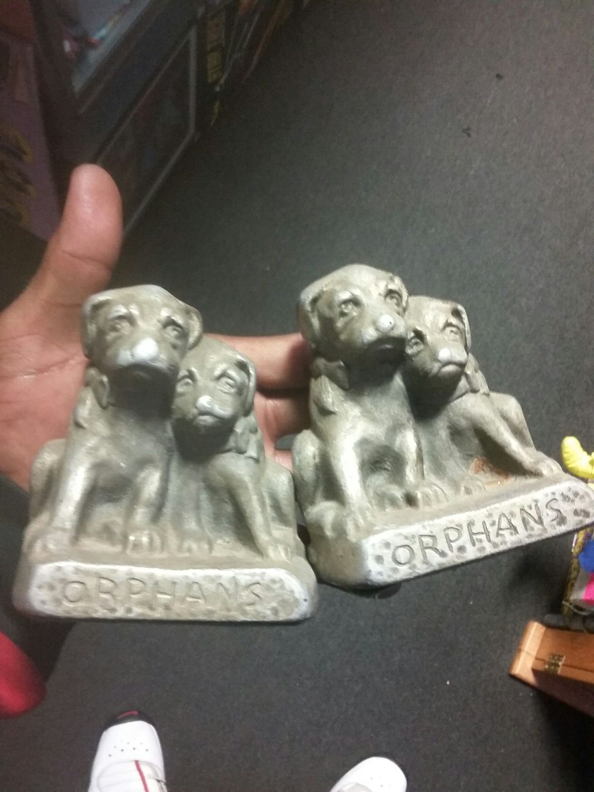 Antique Cast Iron "Orphans" Bookends