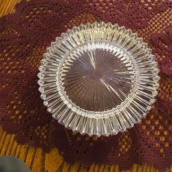 Clear Glass Ribbed Serving Bowl