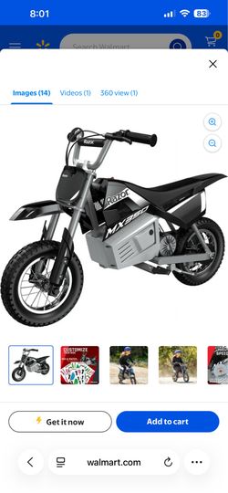 Razor Dirt Rocket MX350 - Black with Decals, up to 14 mph, 24V Electric Dirt Bike for Child 8+
