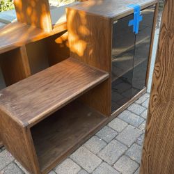 FREE Wood & Glass Door Cupboard/ Bookcase stereo