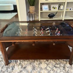 Foosball Coffee Table with Glass Top