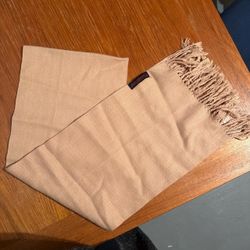Scarf By Alexi Andriotti Beige Fringes 31”x 10” Adult Unisex