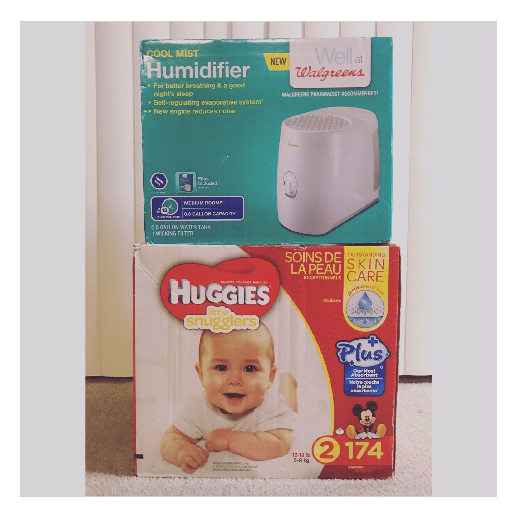 Huggies little snugglers size 2 (174's ct) + humidifier