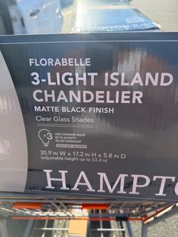 Hampton Bay Florabelle 3-Light Island Chandelier – Brand New