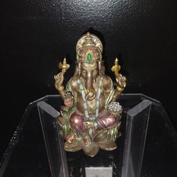 Elefante hindú miniatura de Ganesha, dios  bronce fundido en polvo real
