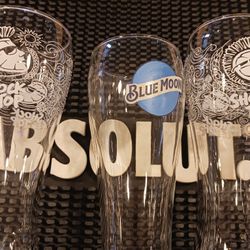 Pilsner Glasses Shock Top OR Blue Moon - Set Of 2