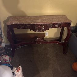 Wooden, Marble Table 