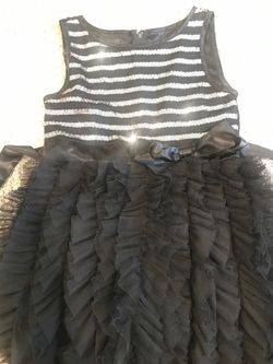 Black ruffled girls dress