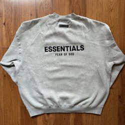 Fear of God Essentials Dark Oatmeal Grey Crewneck Sweatshirt Size XX-Large (2XL)