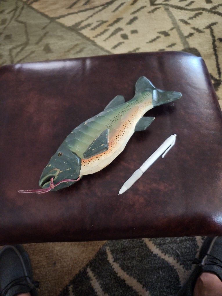 Vintage Hand Carved/painted Wooden Trout
