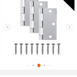 Everbilt 3-1/2 in. Square Corner Chrome Door Hinge Value Pack (3-Pack x 3 Total 9) Total value at home depot $36 with Taxes!!