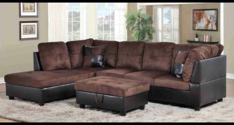 Sectional and ottoman