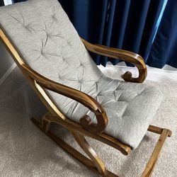 Wooden Upholstered Rocking Chair 