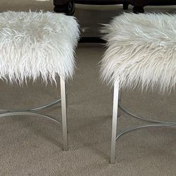 Two (2) Square Ottoman/Stools - Sold As Set