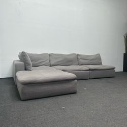 4 Piece Grey Cloud Couch | Oversized Deep Seat Sectional Sofa | RH Style | Delivery