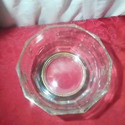 Italian Fine Crystal serving bowl w/sterling silver base
