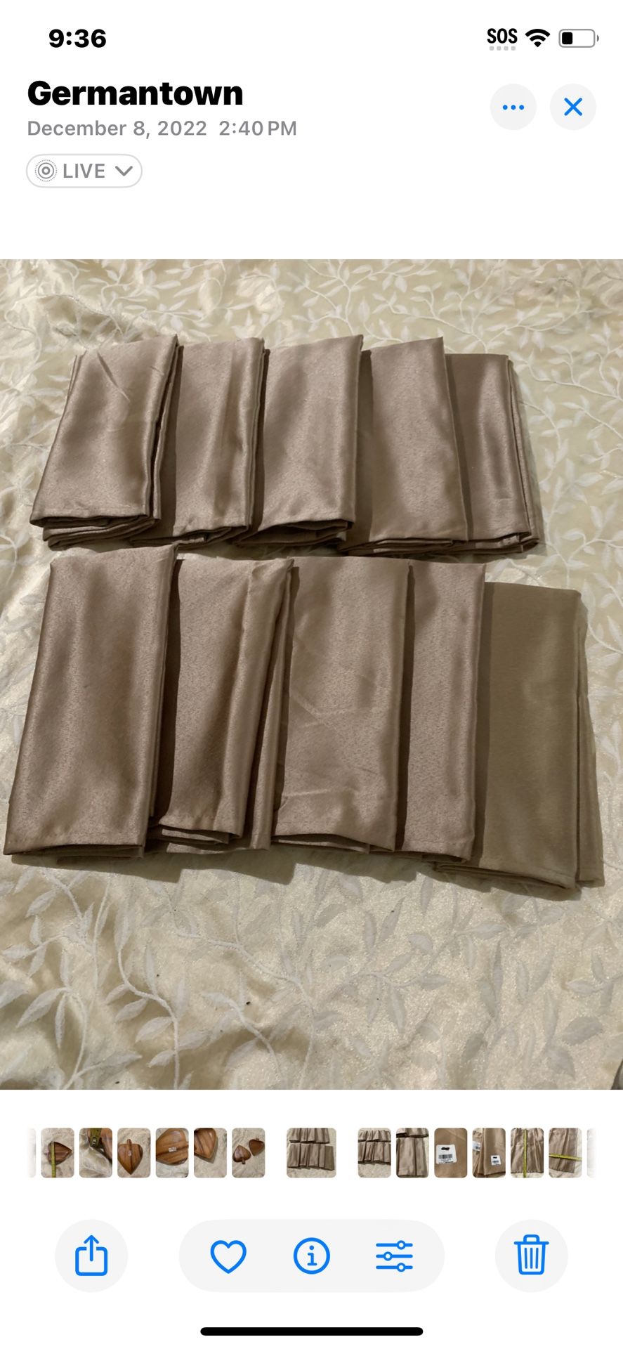 Jubilee Bronze Lot (10) 18”square Napkins