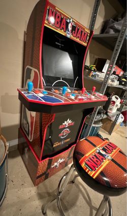 Arcade1Up NBA JAM Arcade Cabinet + Matching Stool - 3 Games - Excellent Condition