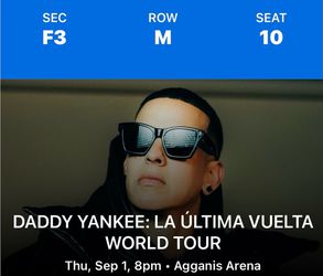 2 Daddy Yankee Tickets - Boston, MA 9/1 @ 8pm Thumbnail