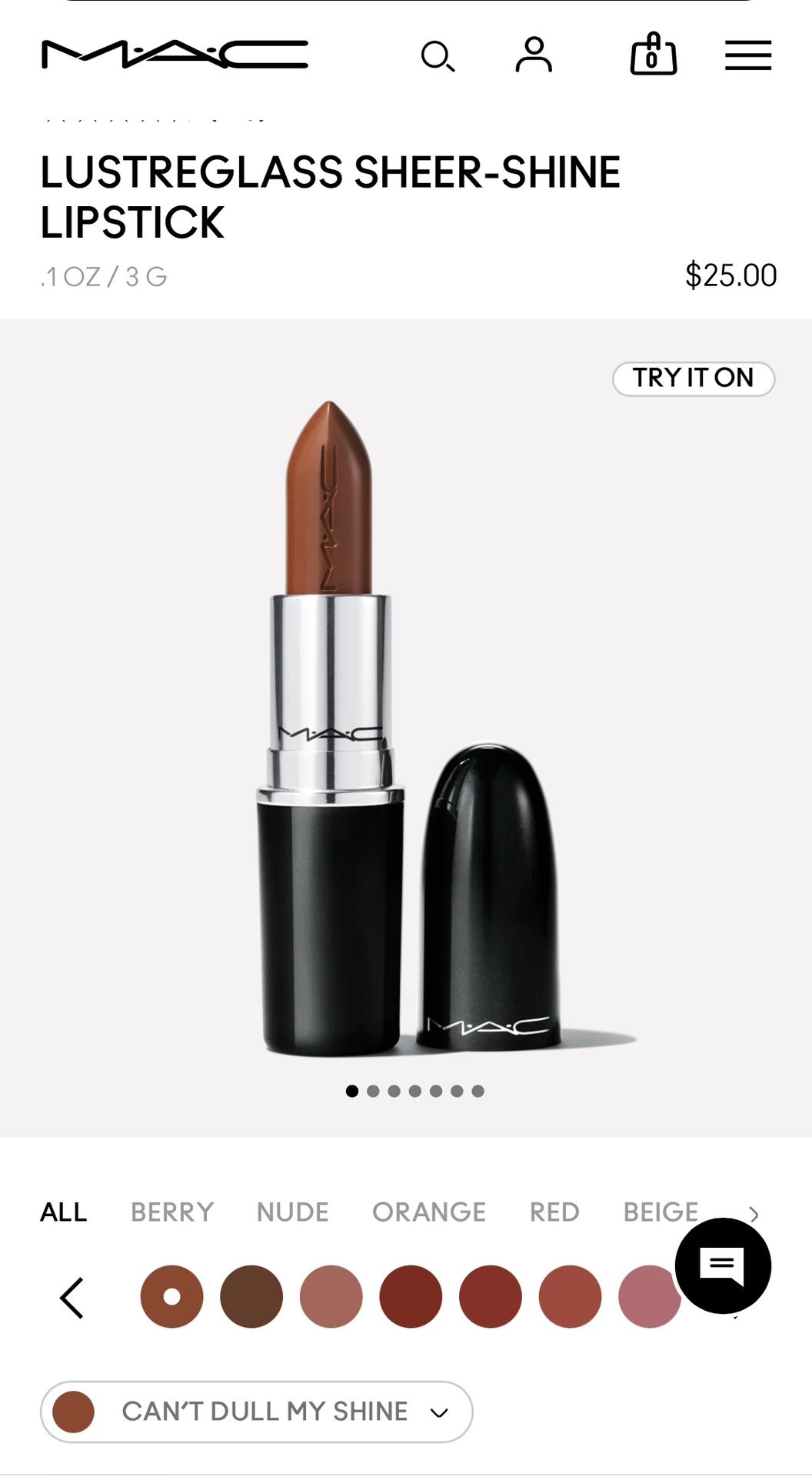 Mac Can’t Dull My Shine Lipstick