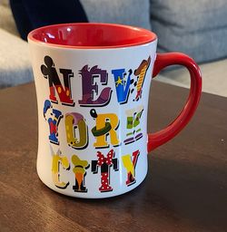 Disney Store New York City Coffee Tea Mug Cup With Character Letters