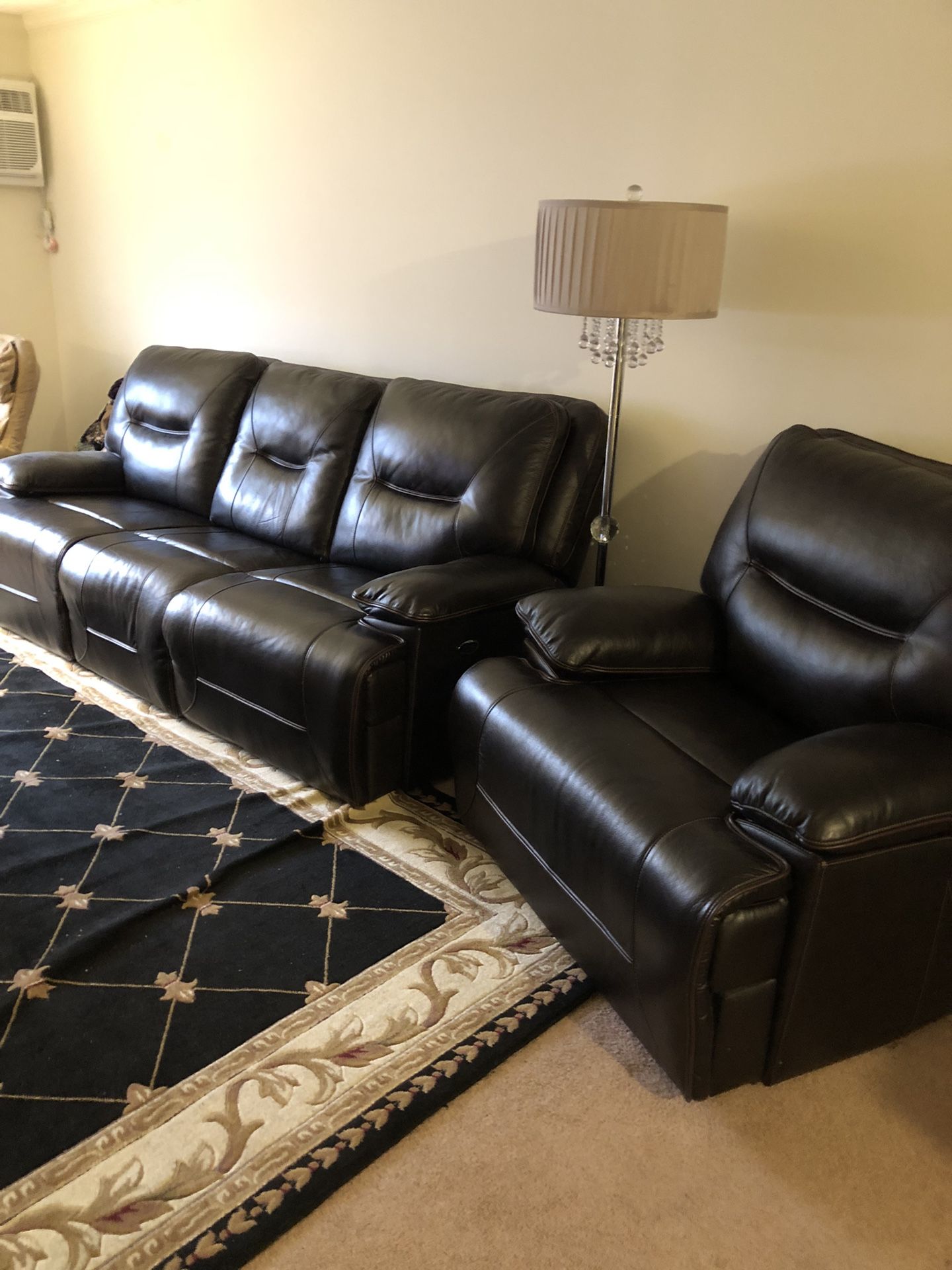 Gorgeous Italian leather Sofa and Chair