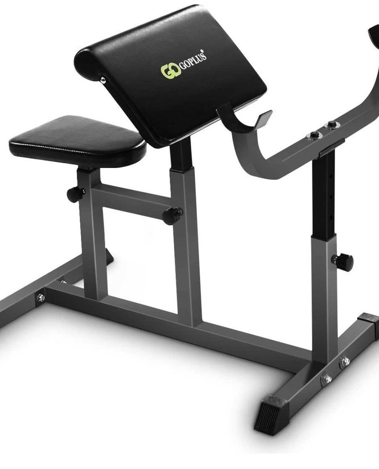 Goplus Preacher Curl Weight Bench Seated Arm Isolated Barbell Dumbbell Station