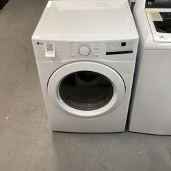 Lg Front Load Electric Dryer in White with FlowSense and 8 Dry Programs