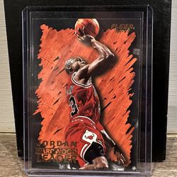 1(contact info removed) FLEER HARDWOOD LEADER #123 MICHAEL JORDAN BASKETBALL CARD CHICAGO BULLS