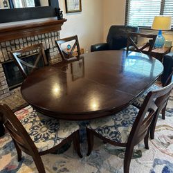 Brown Wood Kitchen Table and Chairs Set