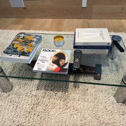 Glass And Chrome Mid century Modern Coffee Table