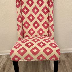 Pink And White Accent Chair