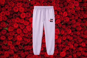 Crooks & Castles Men's Lilac Solid Logo Sweatpants Drawstring Elastic XL