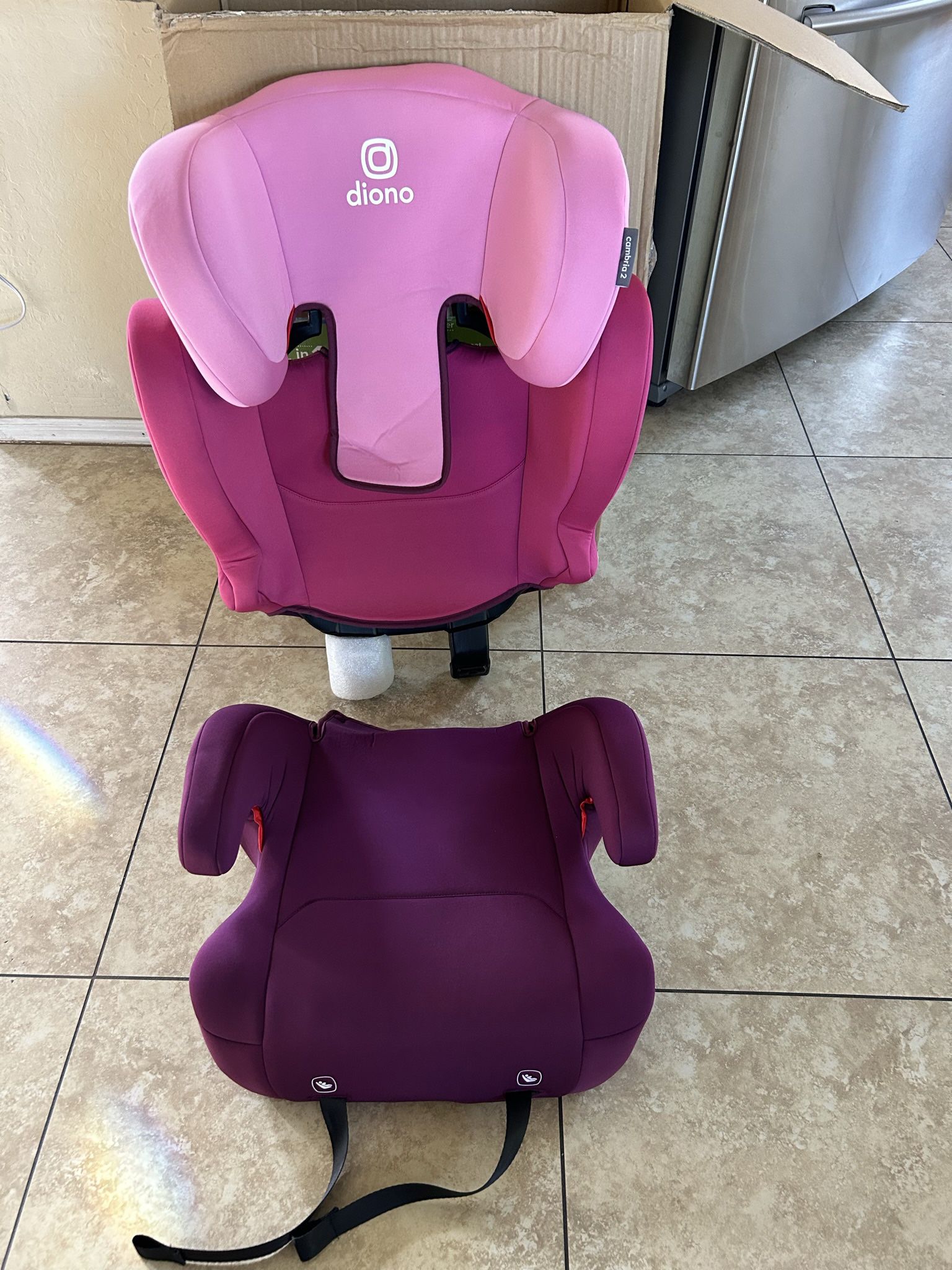 Diono Cambria 2 XL, Dual Latch Connectors, 2-in-1 Belt Positioning Booster Seat, High-Back to Backless Booster with Space and Room to Grow, 8 Years 1 