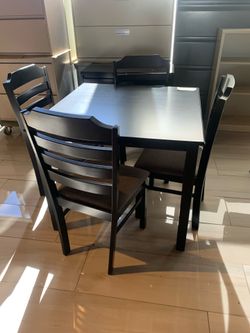 Wood dining set 5 PCs black new!sale!