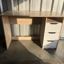 Desk with white drawers