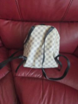 Checkered Pattern Small Backpack