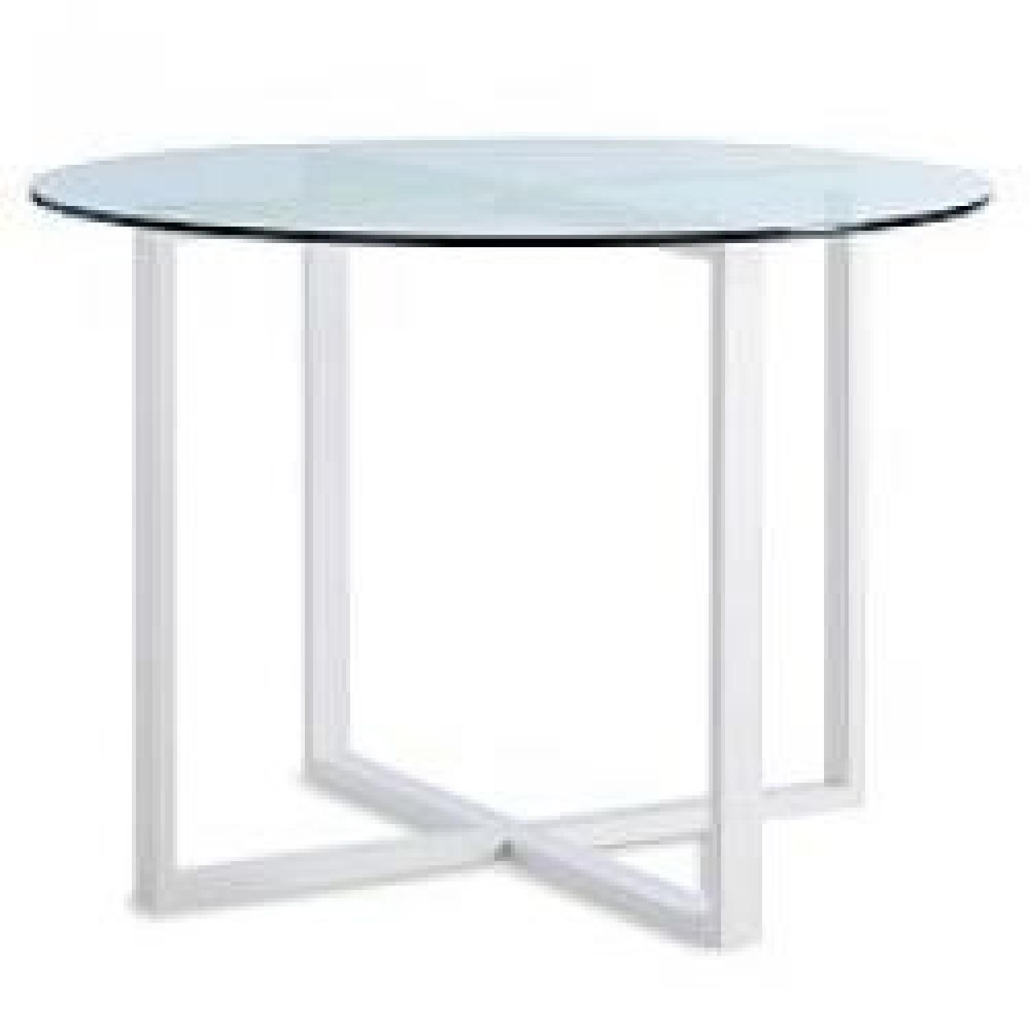 West Elm White/Glass Round Dining Room Table $60 OBO
