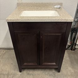 New 24.5” Bath Vanity Cabinet with Cultured Marble Top