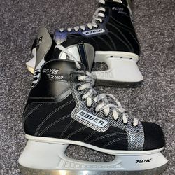Bauer Supreme Silver Comp Ice Hockey Skates Mens Size 9.5 Used Pre Owned Gear Equipment