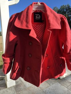 RED WOOL Size M DRESS COAT
